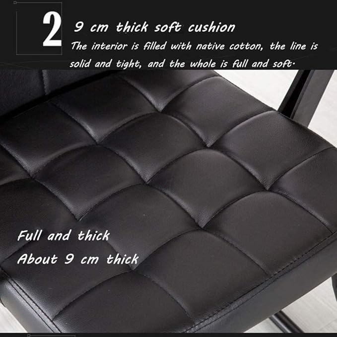 REMYS Office Chair Desk Chair Computer Chair Leather Desk Gaming Chair Bow Foot High-Back Office Chair One-Piece Armrest Ergonomic Computer Chair for Meeting Room Study Bearing Capacity: 330 pounds