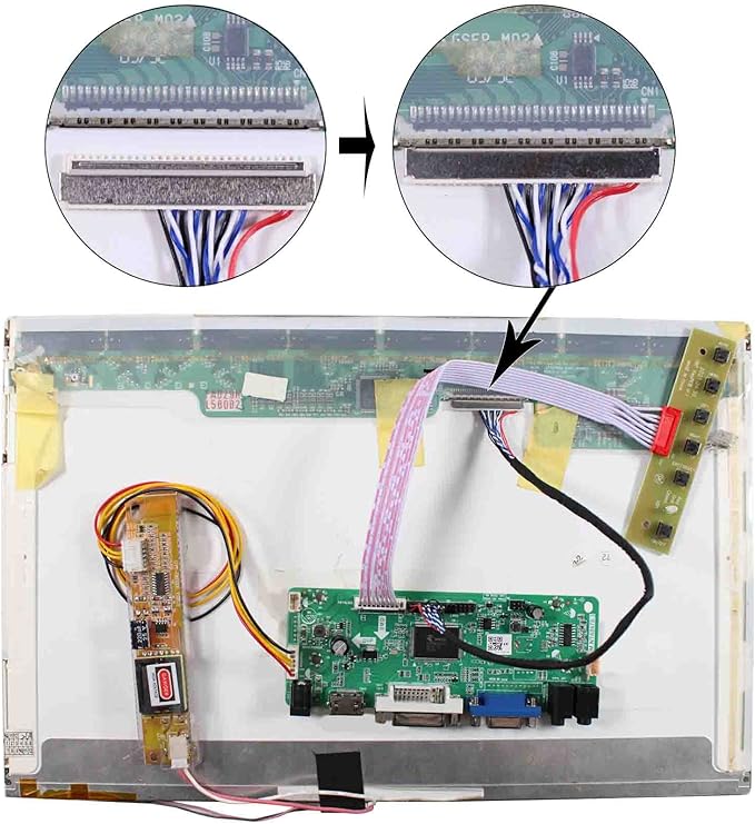 VSDISPLAY VGA DVI Audio LCD Controller Board for 15.6 1366x768 LTN160AT01 LTN156AT01 N156B3-L02 N156B3 N156B3-L01 LP156WH1 B156XW01 CLAA156WA01A LVDS 30 Pin 1CCFL LCD Screen
