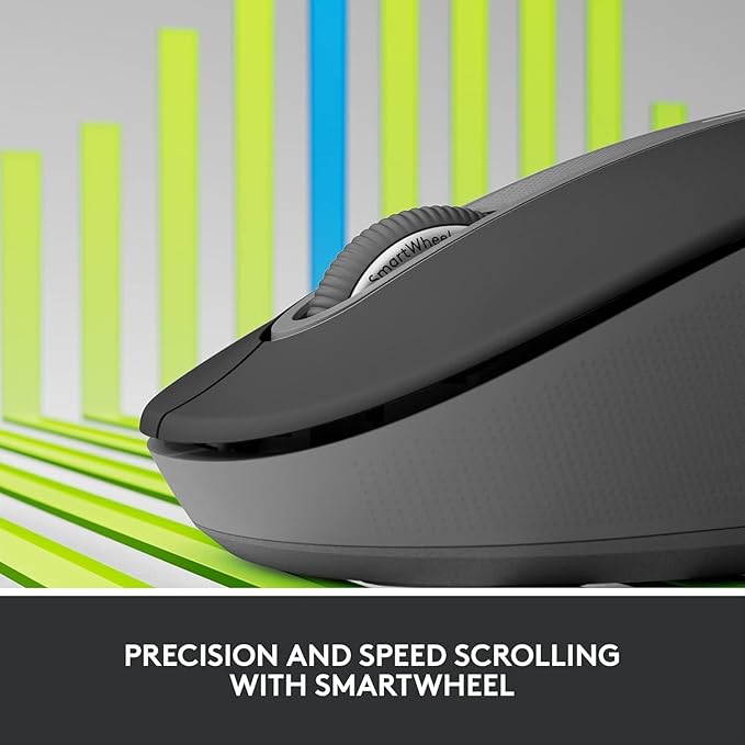 Logitech Signature M650 for Business Wireless Mouse for Small to Medium Sized Hands Logi Bolt Bluetooth SmartWheel - Graphite