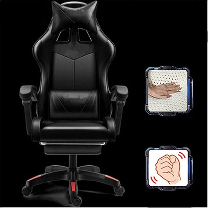 Office Chair Office Chair Home Computer Chair Gaming Chair Gaming Chair Reclining Internet Cafe Back Chair PC Computer Swivel Chair Chair (Color : Black Size : One Size) Needed