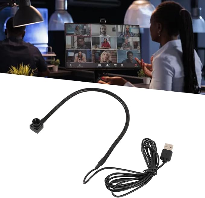 USB Center Webcam with Autofocus Plug and Play Built in Microphone 2MP Adjustable Height for PC Laptop Supports Zoom Skype