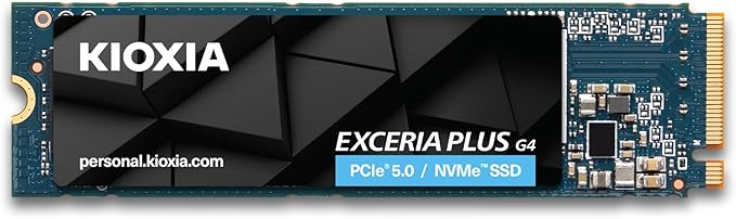 Kioxia EXCERIA Plus G4 NVMe SSD 1TB Internal SSD PCIe Gen5 x4 Read 10000MB/s Write 7900MB/s PCIe 4.0 Backward Compatible for Gaming Decops and Laptops Black Blue