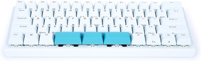 KINESIS Gaming TKO White Mechanical Keyboard | Tactile Brown Switches | 60% Layout | Split Spacebar | Hotswap | White Body
