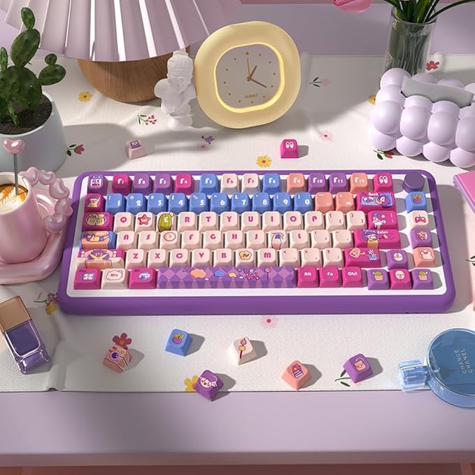 daixiahu Weekend time Theme keycaps 158 Key PBT keycaps MDA Custom keycap Set is Suitable for 61/87/104/108 Cherry MX Switch and Other Mechanical Keyboards