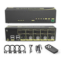 eKL HDMI KVM Switch 4 in 2 Out Dual Monitor Extended Display 4K@60Hz 4:4:4 with Audio and USB 2.0 Hub Sharing PC Monitor Keyboard Mouse Switcher