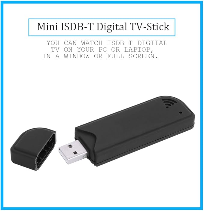 Mini USB2.0 TV ReceiverISDB-T Laptop Digital TV Stick Tuner Video RecorderPortable AntennaStereo ISDB-T BroadcastingSuitable for Home or Travel