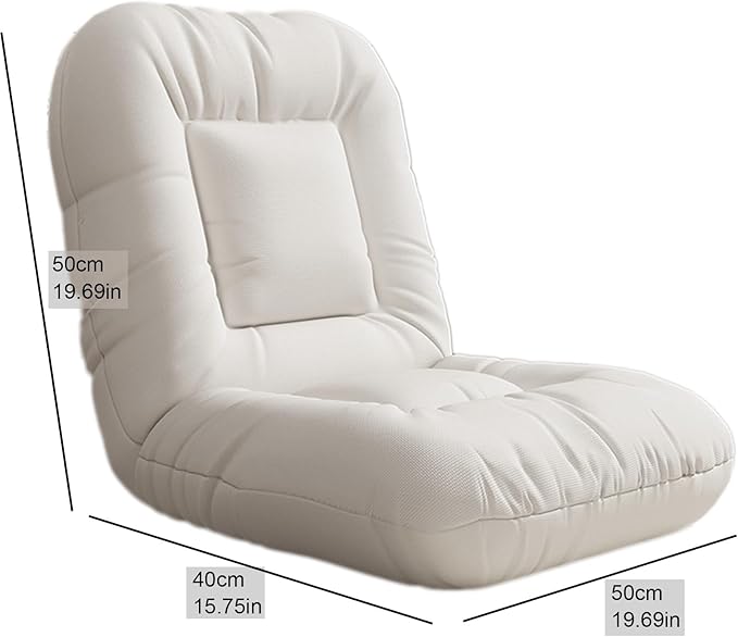 Floor Sofa Chair with 14 Adjustable Position Gaming Recliner Padded Back Folding Support Floor Cushioned Seat for Reading Watching Living Room (Color : Pink Size : 19.69x15.75x19.69in) (D