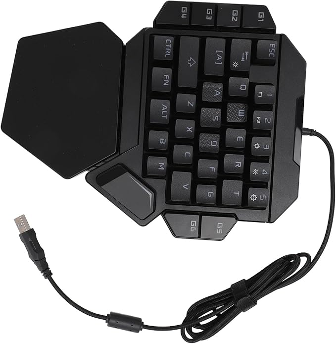 Vikye One Handed Gaming Keyboard 35 Keys Blue Switch RGB Mechanical Gaming Keyboard with RGB Backlight for PC Gamer Vikyea21uoki3pt