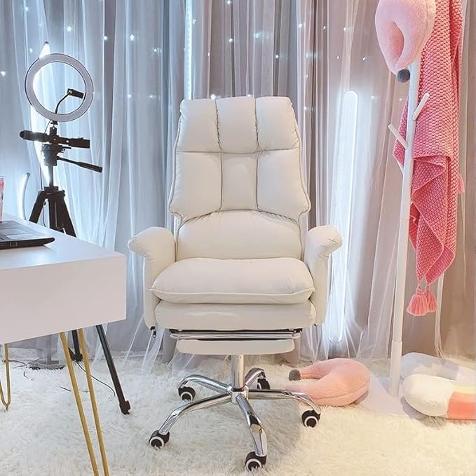 Office Chair PU Leather Office Chair Gaming Chair Computer Swivel Gamer Live Chair Home Bedroom Sofa Armchairs Furniture(Size:1Color:D)