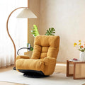 Adjustable Head and Waist Game Lounge Chair in The Living Room 360 Degree rotatable Sofa seat Chair Deck Chair5 Different Angles Adjustable Lounge Sofa Chair for Bedroom Office (Yellow)
