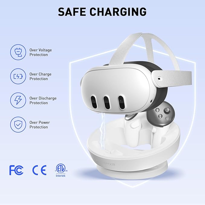 PRISMXR Carina D1 Magnetic Charging Dock Compatible with Meta Quest 3 Effortless Drop-and-Charge Station Space-Saving NOT Compatible with Quest3S