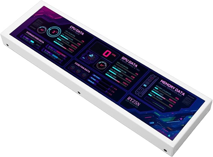 Sanpyl Computer Temp Monitor 8.8 Inch USB C Mini Screen PC Temperature Display CPU GPU SSD Data Monitor PC Sensor Panel for Desktop Gaming (White)
