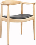 Adjustable Office Computer Chair with Armrest 1pcs Contemporary Style Upholstered Wooden Dining Seat Chair with Armrests(Natural Wood Color)