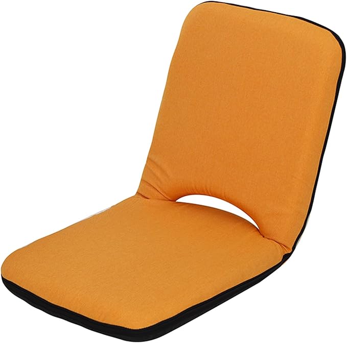 BTZHY Floor Chair Floor Chair with Back Support Floor Chairs for Adults Folding Floor Gaming Chair Portable Legless Chair 5 Adjustable Position for Balcony Reading Bedroom Study RoomOrange