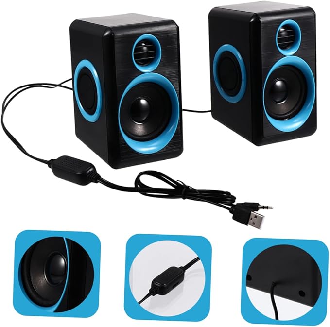 Mini Speaker USB 2.0 Computer Speaker for Laptop and Desktop Mini Loudspeaker with Surround Sound Compatible with PC and Notebook Suitable for Home and Office Use Dc 5v Powered