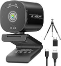 4K Webcam for PC and Laptop - Ultra 4K HD Autofocus Dual Noise-Cancelling Mics Privacy Cover USB Plug &amp Play Wide-Angle Streaming Camera for Zoom Teams Online Classes and Gaming