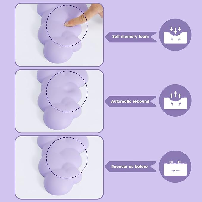 Gaming Keyboard Wrist Rest PadMemory Foam Palm Rest Ergonomic Hand RestWrist for Computer KeyboardLaptopMacLightweight Easy Typing Pain Relief-Purple