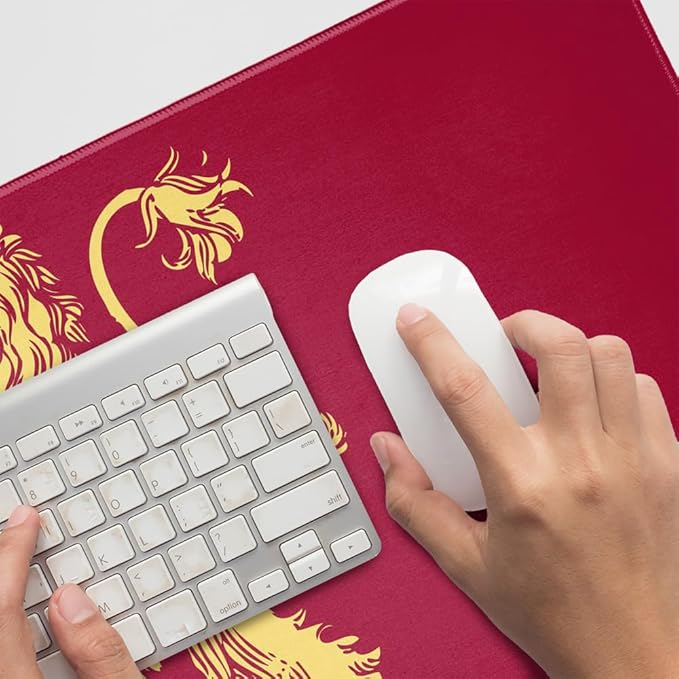 Game of Thrones Lanister Sigil Large Gaming Mouse Pad Desk Mat with Stitched Edges Non-Slip Base for Gamer Home and Office 31.5 x 15.7