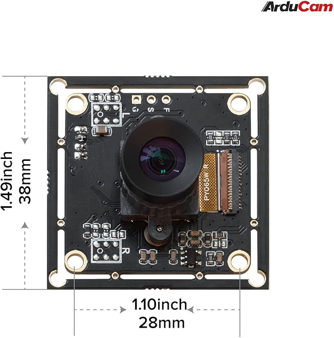 Arducam 100fps Mono Global Shutter USB Camera 720P OV9281 UVC Webcam Module with Low Distortion M12 Lens Without Microphones for Computer Laptop Android and Raspberry Pi