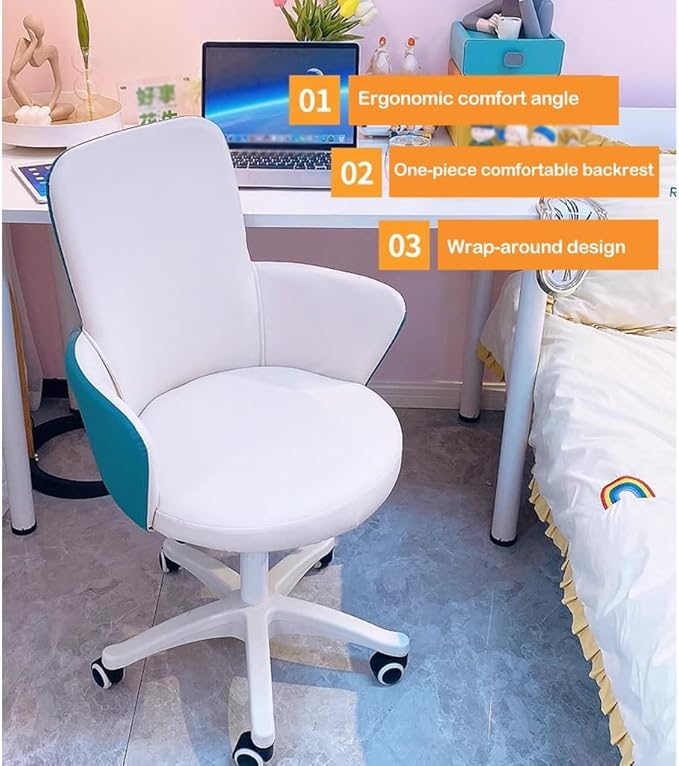 Gaming Chair Bedroom Accent Chairs Cute Computer Desk Chair Swivel Home Office Desk Chairs Liftable Kitchen Chairs Study Backrest Reading Desk Chair for Living Room Bedroom (Color : Gray B)