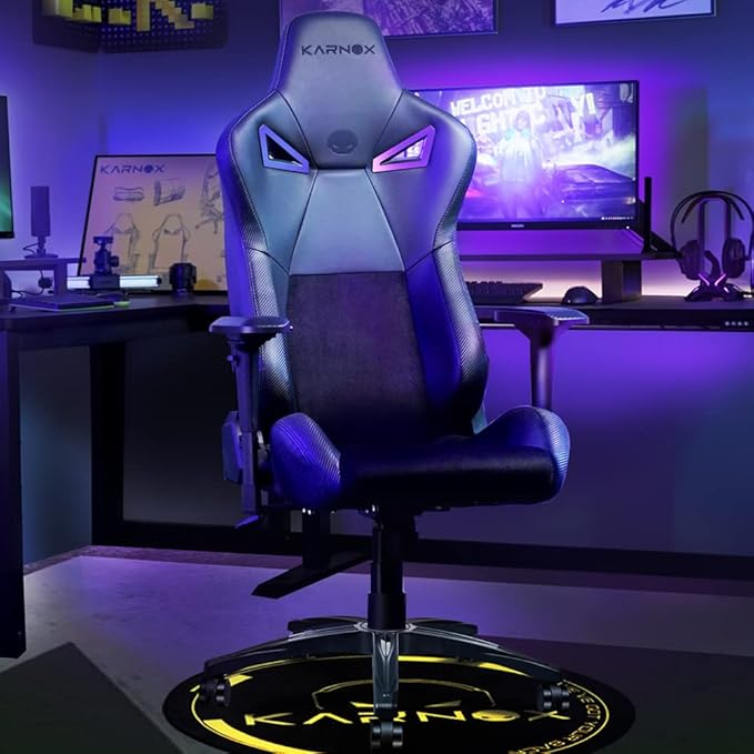 Generic Ergonomic Gaming ChairAdjustable Office Computer Chair with Lumbar SupportTall Back Swivel Chair with Headrest and ArmrestComfortable Reclining Video Desk Chair with Suede Padded Sea