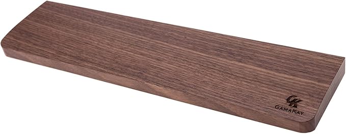 GK GAMAKAY Wooden Wrist Rest Pad 12.8 Compact Ergonomic Walnut Wood Hand Wrist Rest for 60% 75% Mechanical Keyboard Non-Slip Palm Pad for Comfortable Typing and Playing (for 75%)