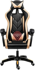 Gaming Chair Office Chairs E-Sports Chair Comter Chair Ergonomic Game Seat Work Swivel Chair Backrest Lift Chair (Color:Black Gold)