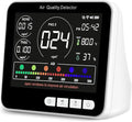 14 in 1 Air Quality Monitor Indoor with Beep Alarm 6 AQI Air Quality Detector with PM1.0|PM2.5|PM10|HCHO|TVOC|AQI|Temperature|Humidity|Time for Home Hotel Office Car Battery Powered Air Monitor