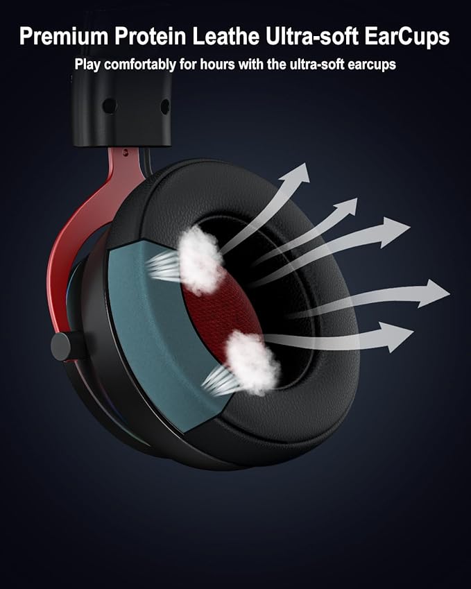 Inwa PS5 Headset Wireless with Game/Chat Balance Mixer Lower Latency 5.8GHz Tech 7.1 Surround Sound Protein Soft Earmuffs Detachable Mic Works with PS5 PS4