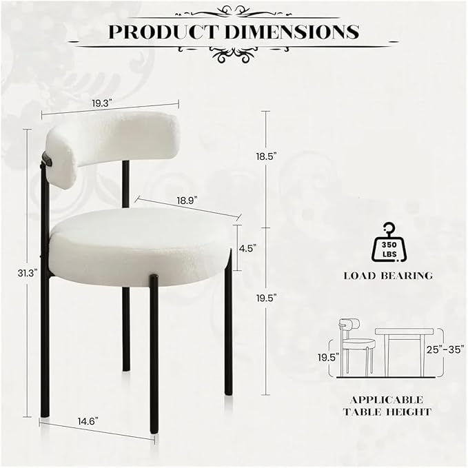 Adjustable Office Computer Chair with Armrest 2pcs Round Thicken Upholstered Kitchen Dining Chairs with Curved Backrest(Dark Grey)