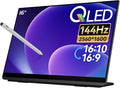 EHOMEWEI Q8g 16 2K 144Hz QLED Portable Touchscreen Monitor - 2560x1600 400 Nits HDR 100% DCI-P3 Laptop Screen Extender with 4096-Level Stylus FreeSync Gaming Display for MacBook PC PS5 Switch