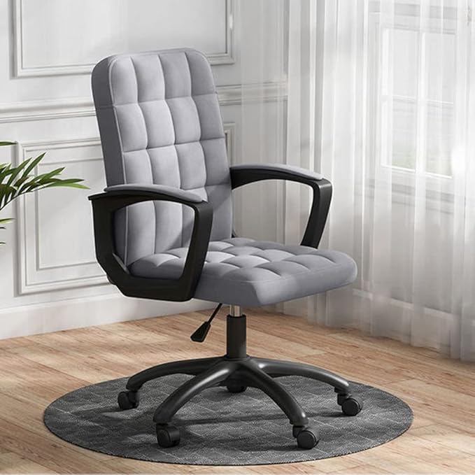 Office Chair Gaming Chair Computer Chair Computer Chair Home Furniture Gaming Chair Office Footrest Modern Simplicity Relaxing Office Chairs PU Fabric Computer Armchair (Color : Grau)