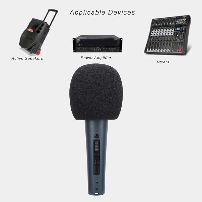 Wired Dynamic Microphone Moving Coil Dynamic Cardioid Handheld Microphone with Shock Absorber for Active Speakers Mixers Amplifiers (Cyan)