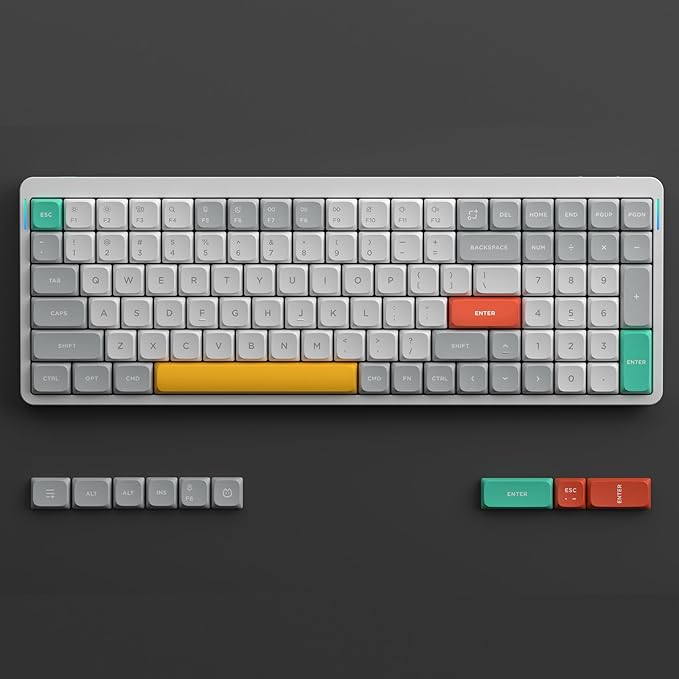 nuphy Air96 V2 Wireless Mechanical Keyboard100 Keys RGB Backlit KeyboardSupports Bluetooth 5.12.4G and Wired Connectionfor PC/Laptop/Windows/Mac -White Gateron Blue Switch