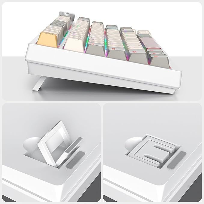 75% Wired Gaming Keyboard Hot Swappable Gasket Mount Red Switch RGB Backlit 82 Keys TKL Mechanical Keyboard NKRO Compact for PC Laptop Windows Gamer (Gray Rice)