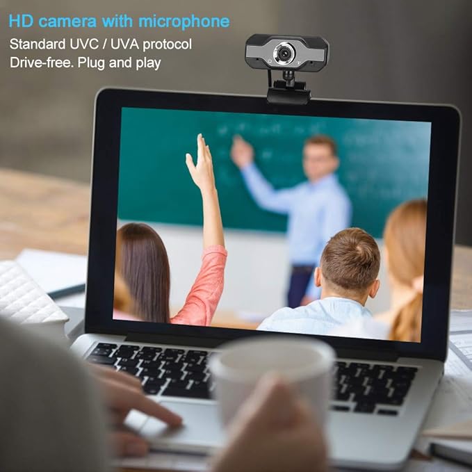 HD USB Camera with Microphone Autofocus Webcam for Computer 1932x1088 Resolution Plug and Play Excellent for Live Webcast Online Teaching and Video Conferencing