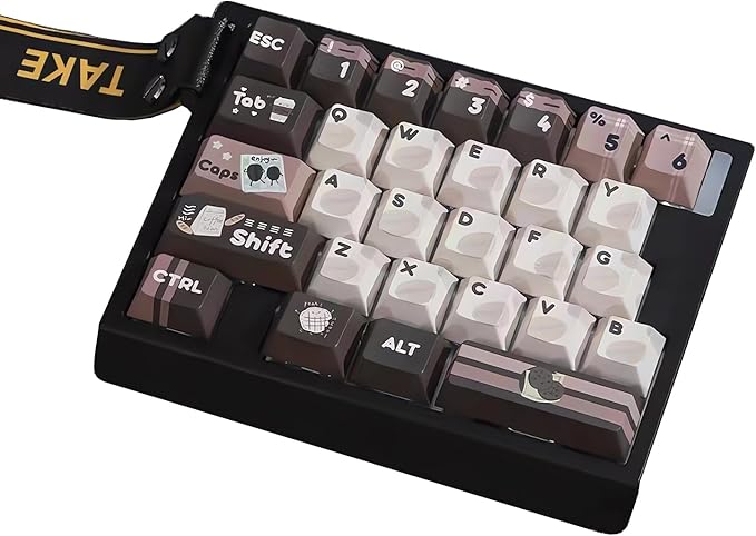 HE30 Rapid Trigger Gaming KeyboardOne-Handed Magnetic Switch Hall Effect RGB HotSwap Custom Mechanical Keyboard Adjustable Actuation8kHz Polling Rate Mini Macro Gasket Keypad (Black-Coffee Bean)
