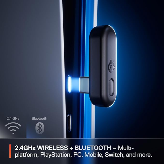 SteelSeries Arctis GameBuds for PlayStation/PC/Switch/Mobile — Quick-Switch 2.4GHz + Bluetooth 5.3 — Active Noise Cancelling — 100+ Game Audio Presets — 40H Battery with Qi Charging Case - White