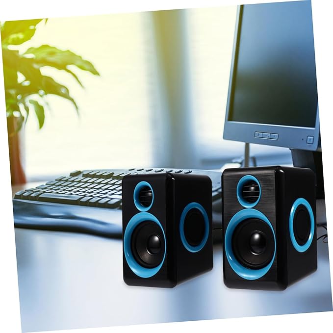 Mikikit Mini USB 2.0 Desktop Computer Speakers Compact Loudspeaker Box for Laptop and Home Pc Powered USB Wired Surround Sound Mini Speaker Compatible with Dc 5v Voltage