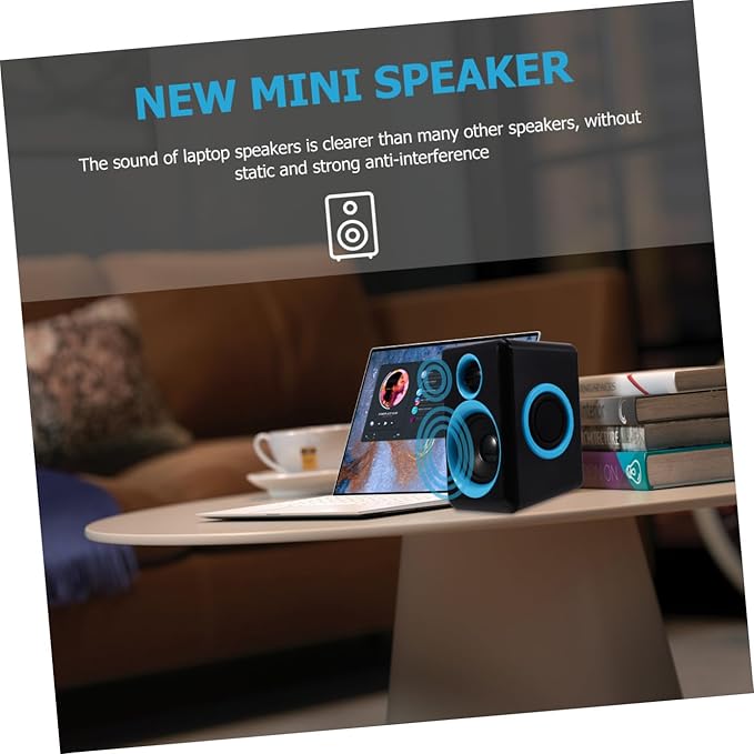 GALPADA Mini USB 2.0 Loudspeaker Box for Desktop Laptop Computer Compact Wired Surround Sound Speaker with Dc5v Power Suitable for Home Office and Gaming Use