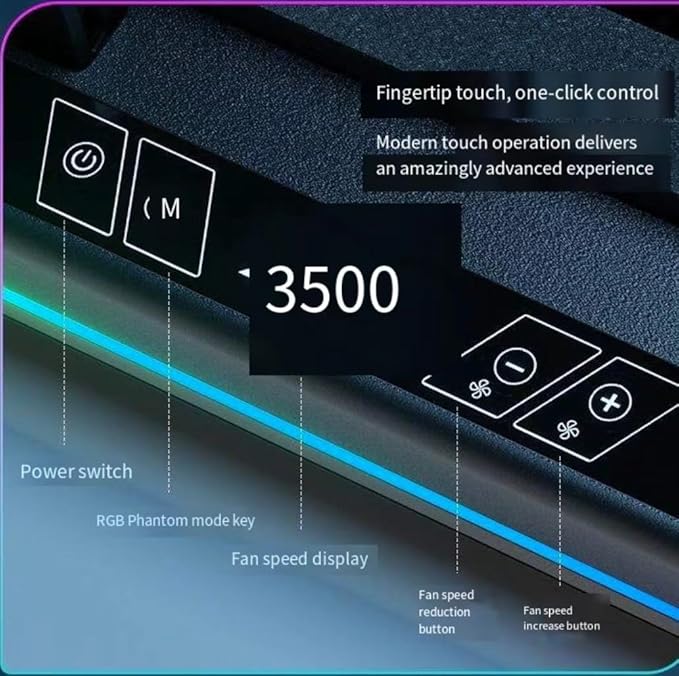 Cooling Pad for Lenovo Legion S7 16ARHA7 Gaming Laptop Cooler with Powerful Turbo Cooling Fan Can Fast Cooling CPU+GPU 40°C Variable Speed6 RGB Light ModeTouch Control LCD Screen 3 USB-A Port