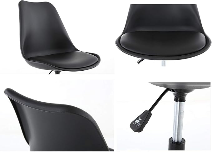 Mlaea Apartment Dining Chair Classroom Dormitory Hotel Chair with Rolling Wheels Backrest Computer Racing Gaming Chair 48 * 43 * 86-96CM(Color:#4)