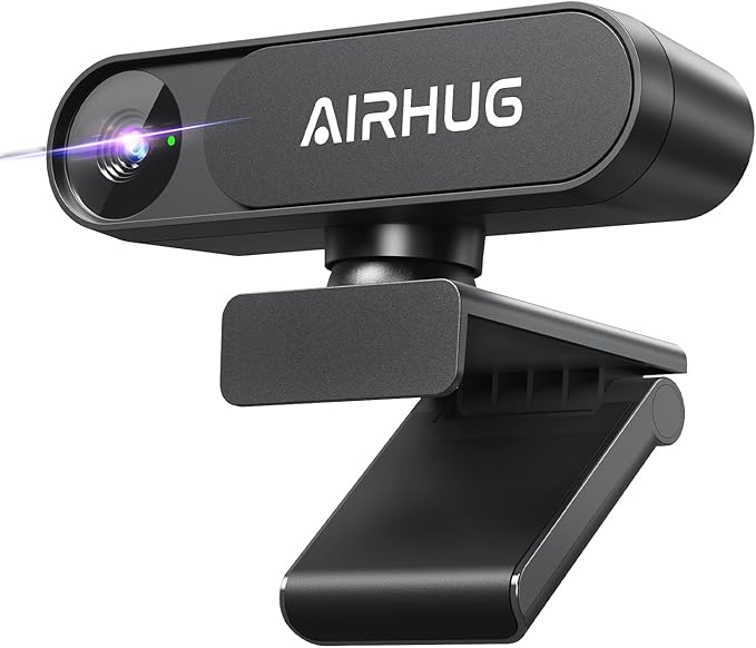 AIRHUG 4K UHD USB Webcam No Mic with Privacy Cover for Secure Meetings - 16MP Sony Sensor PDAF Fast Focus 63° Gold FOV Auto Light Balance Streaming Camera Without Audio for PC/Laptop/Desktop