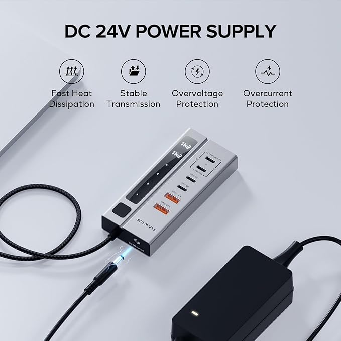 Powered USB C Hub PULWTOP USB Hub Powered Support 10Gbps Data &amp PD 45W Charging Not Support Video 2USB-C 10Gbps Ports 2USB 3.1 10Gbps Ports power adapter for iMac MacBook Pro/AiriPad XPS Ada