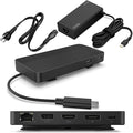 Lenovo USB-C Dual Display Travel Dock w/ 100W Power Adapter - 7 Ports Integrated USB-C Cable Universal Compatibility Dual Displays at 4K - Black