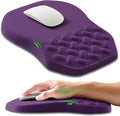 Ergonomic Slope Mouse Pad Wrist Support Wrist Rest Mousepad for Carpal Tunnel Pain Relief with Massage Bulge and Slow Rebound Memory Foam (12x8 inch Deep Purple)