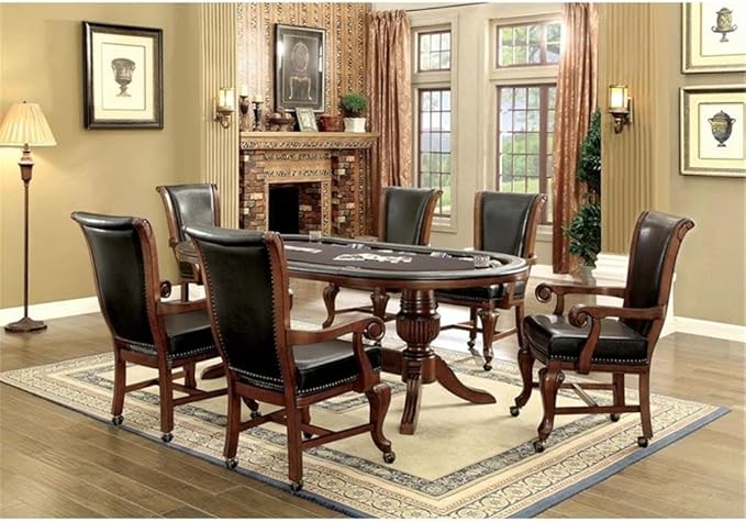Furniture of America Enschede Faux Leather Gaming Chair in Cherry (Set of 2)