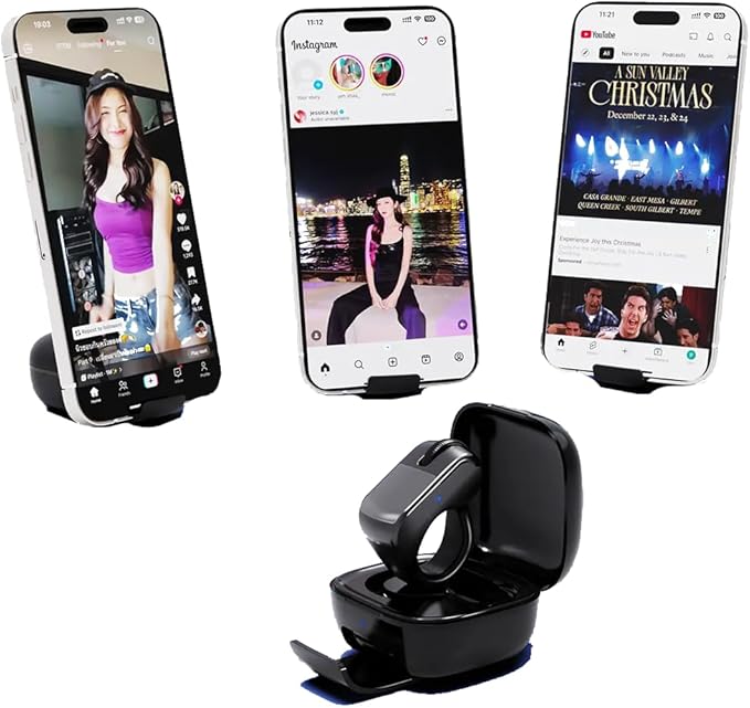 AirKlc Finger Ring Mouse Bluetooth Touchpad Cursor Control Video Scroll Compatible with PC Laptop Mobile Tablet