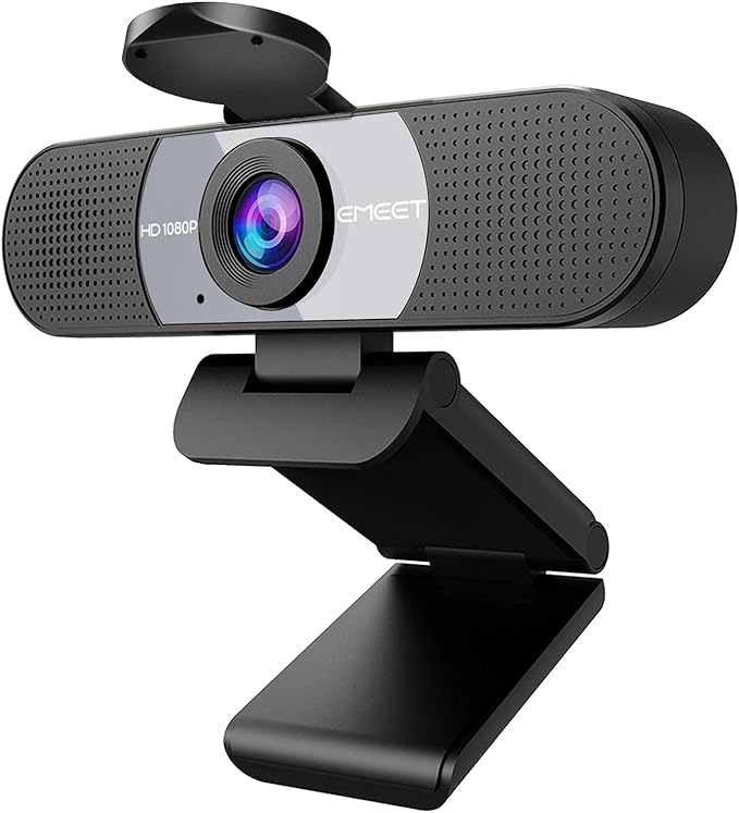 EMEET 1080P Webcam C960 Web Camera with 2 Noise-Cancelling Microphones &amp Privacy Cover 90° FOV Computer Camera Plug &amp Play USB Webcam for Calls/Conference Zoom/Skype/YouTube Laptop/Deskto