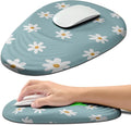Hokafenle Ergonomic Mouse Pad Wrist Support with Stepped-Wedge Design Wrist Rest Pain Relief Mousepad Filled with Memory Foam Carpal Tunnel Mousepad for Wireless Mouse(12x8 inch Little Daisy)